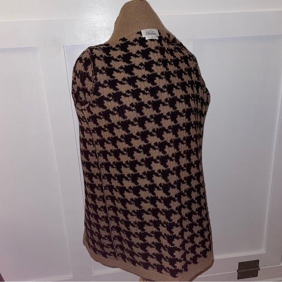 Madewell // Wallace Houndstooth Merino Wool Sweater Coat black tan/camel - Picture 7 of 16